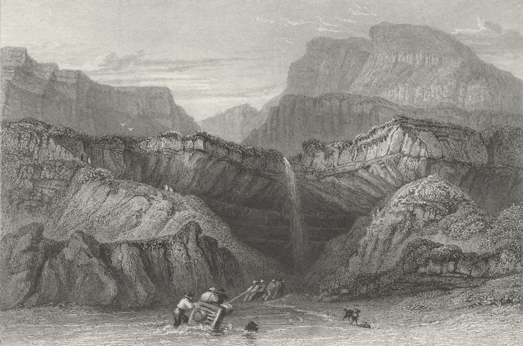 IOW. Blackgang Chine-Bartlett c1840 old antique vintage print picture